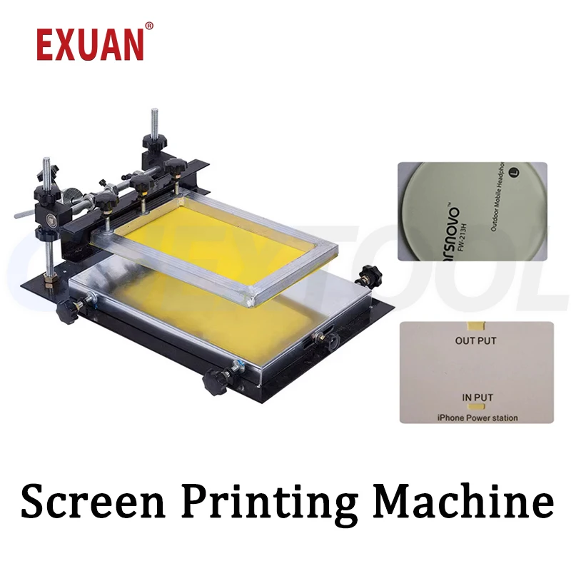 Screen Printing Machine Small Flat Press Screen Printers Precision Paper Box Glass Plastic Sheets Screening Screenprint Stations