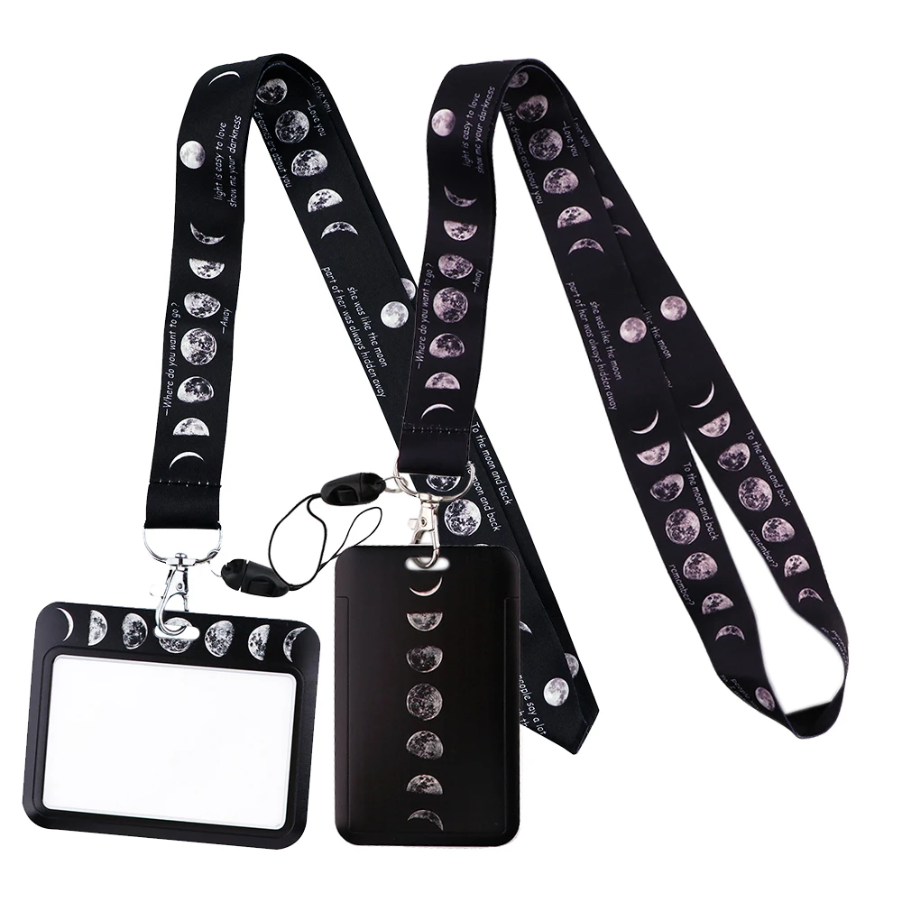 YL24 New Eight Planets Astronomy and Universe Lovers Lanyard Credit ID Badge Holder Key Rings Travel Bank Card Cover Accessories