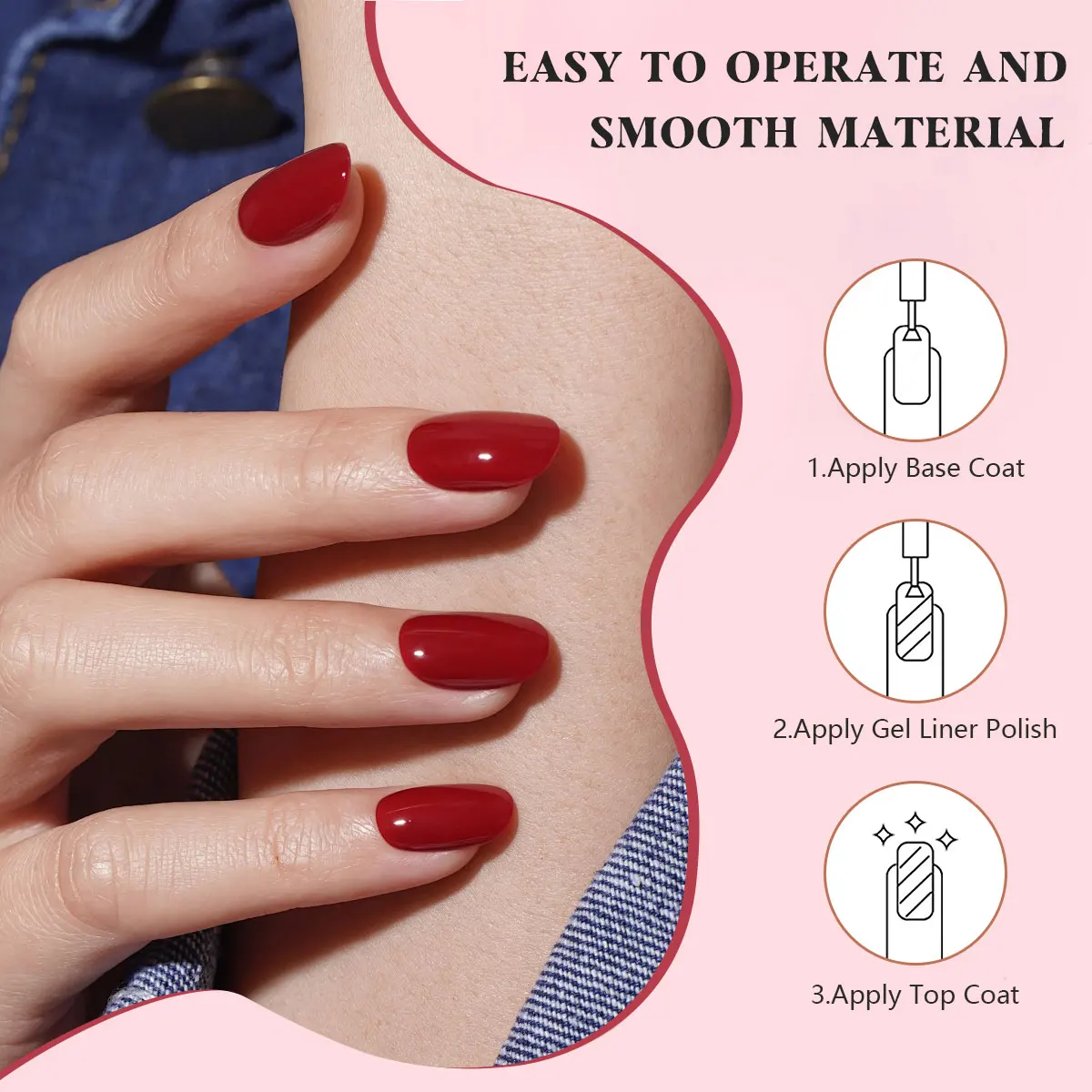 VOKY 6-PACK SET - Red Series nagelgelset - Compact en schattig flesontwerp, perfect voor doe-het-zelf op nagelsalons.