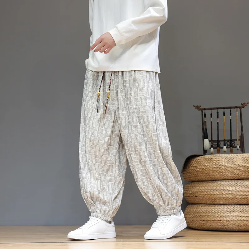 

Осень и зима, новые мужские вельветовые шаровары в китайском стиле в стиле ретро, свободные леггинсы большого размера в этническом стиле