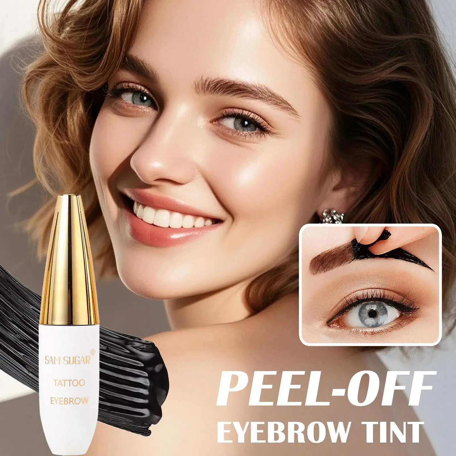 Creme de tatuagem de sobrancelha à prova de manchas à prova d'água de longa duração cor de sobrancelha descascar fórmula aparência natural