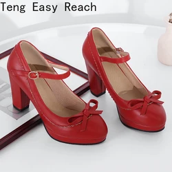 2024 Size 32-43 Women Round Toe Pumps Mixed Color Bowknot High Heels Shoes Women Concise Office Lady Daily Party Footwear