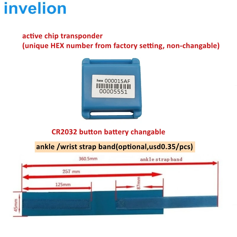 Invelion Timing Chip Transponder 2.4GHz Active RFID Reader Decoder For Motocross Mountain Bike Go Kart Speed Car Race Timing