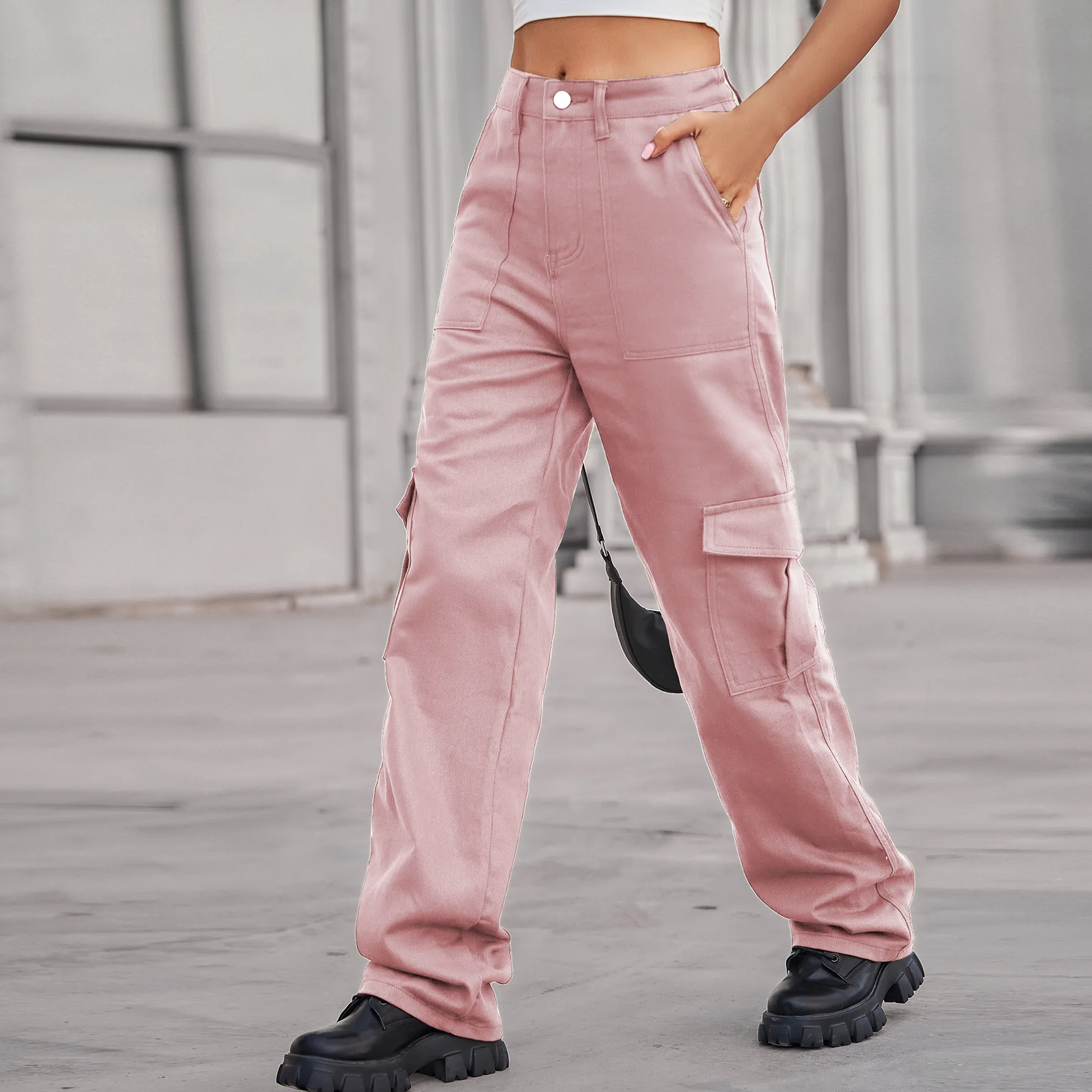 Chic INS Denim Pants Female St - Women'S Fashion Utility Pants ulasan dan harga