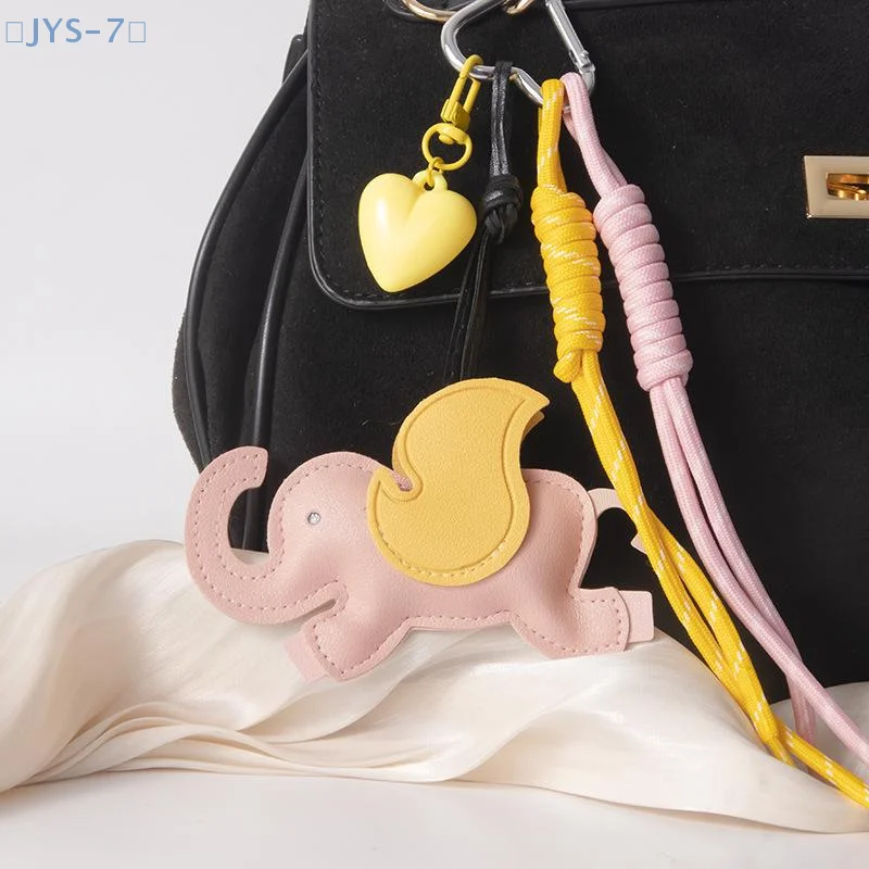 

1 Piece Braided Rope Pendant PU Leather Wing Flying Elephant Keychain Decoration For Ladies Bag Charm Accessories Ornament Gift