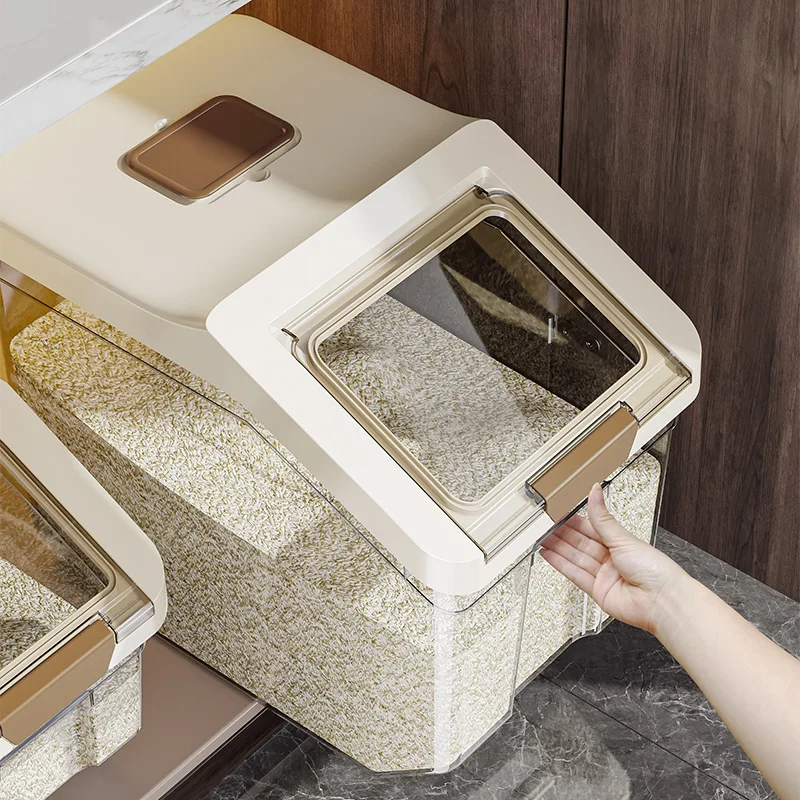 

Бытовое влагостойкое ведро для риса, 25 кг, прозрачное ведро для риса, герметичный резервуар для риса, резервуар для хранения зерна муки