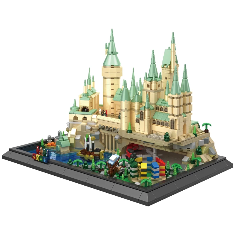 1988 pièces MOC château magique Architecture médiévale blocs de construction ensemble modèle modulaire créatif avec musique Puzzle jouets cadeau de noël