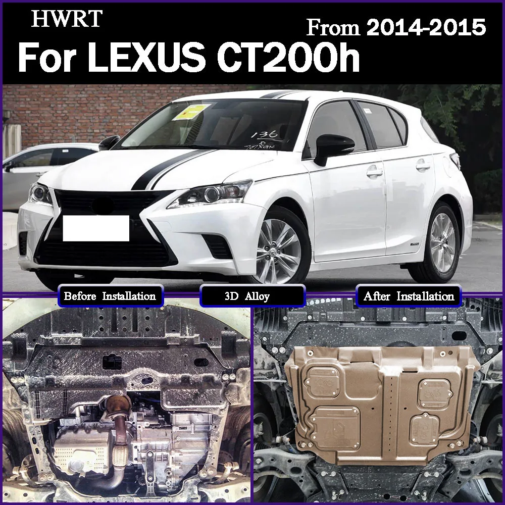 

For LEXUS CT200h 2014-2015 1.8L Car Accessories Black Under Engine Guard Mudguard Board Splash Shield Mud Fender Plate Panel