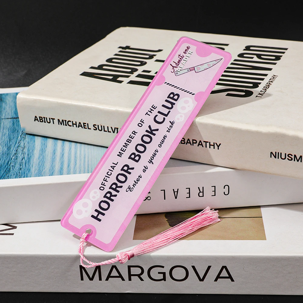 Horror Book Club Bookmarks Spooky Club Acrylic Bookmark Horror Fiction Fan Page Markers Student Study Stationery School Supplies