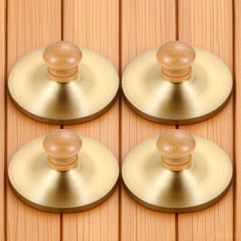 

2 Pairs Copper Percussion Instrument Clear Sound Wooden Handle Belly Dance Zills Small Musical Props For Small