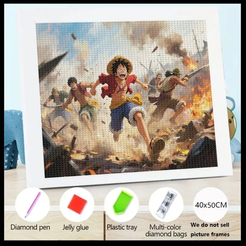 

1 шт. 5D DIY Полный дрель Набор для алмазной живописи Цельный обезьяна Д. Луффи Аниме Манга Приключения Экшн Сцена Боевое искусство Круглый горный хрусталь