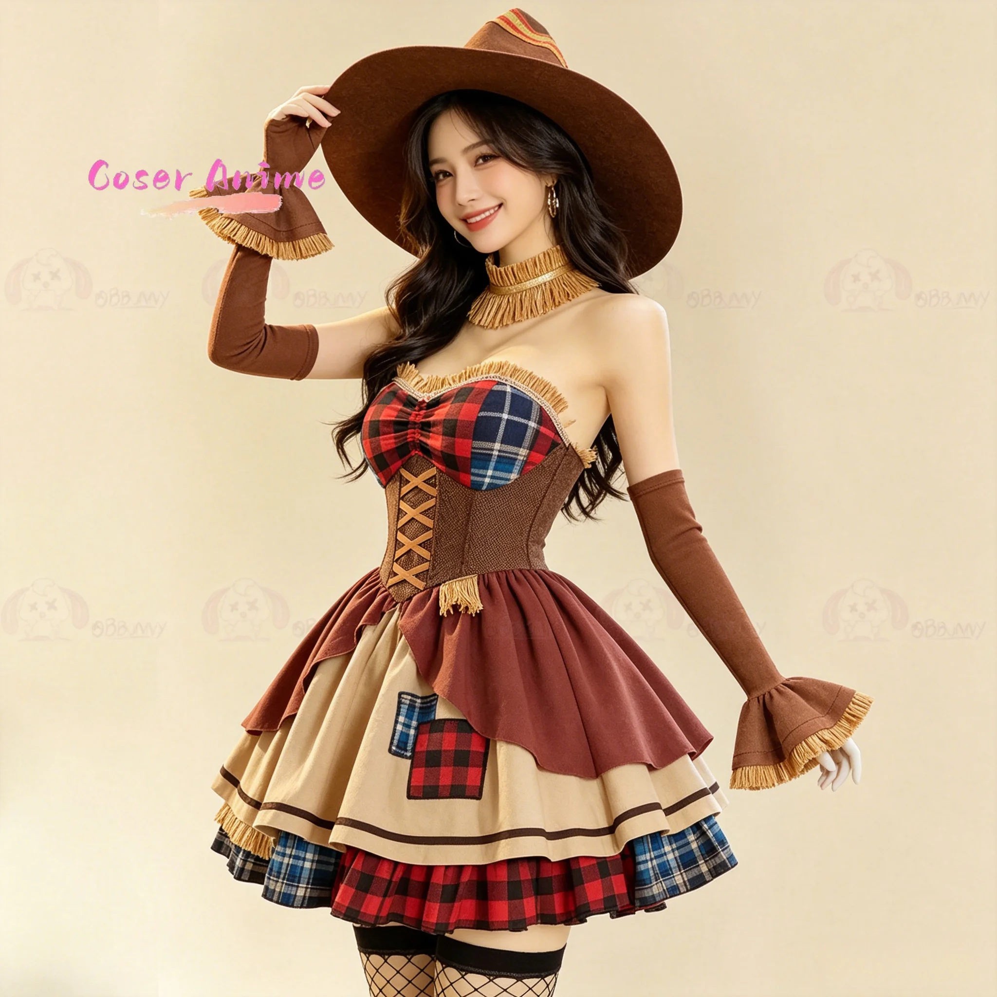 Disfraz de espantapájaros guardián del campo de trigo, vestido de nicho estilo Lolita para mujer, para fiesta de Halloween