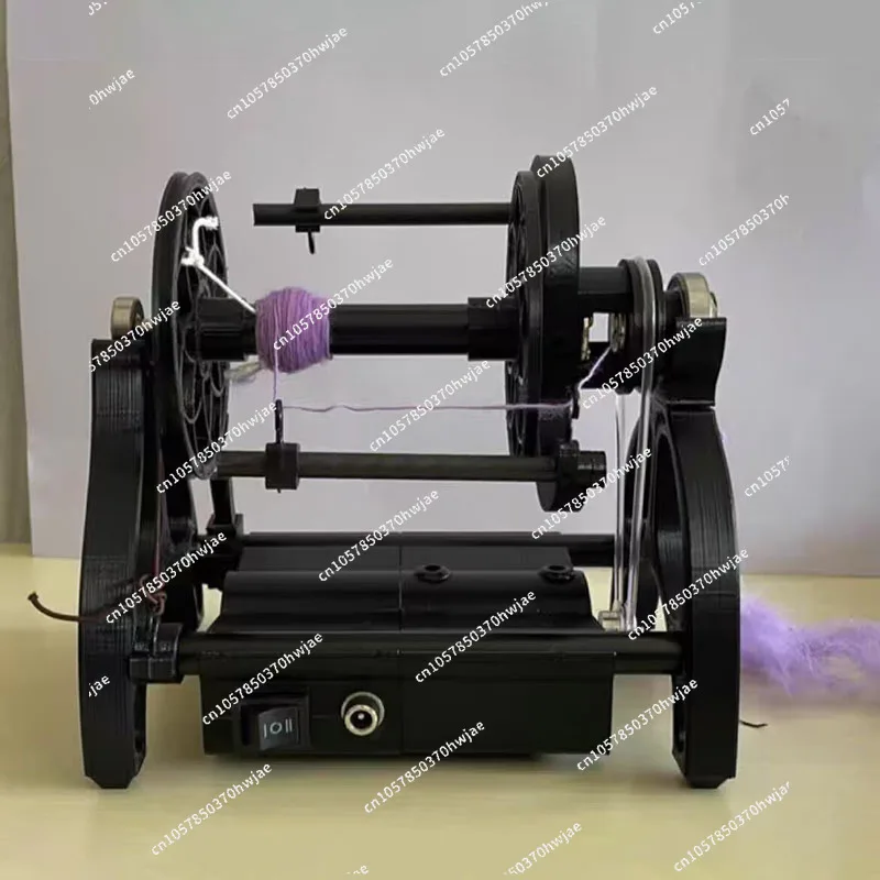 12V adjustable speed display mini electric spinning wheel, wool fiber cotton yarn twist - view 2