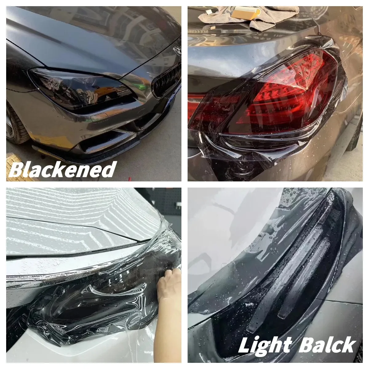 Self-healing Tpu Ppf Headlight Film Anti Scratches Protect Smoke Black Car Lamp Tint Film For Audi Bmw Tesla Decorate Styling