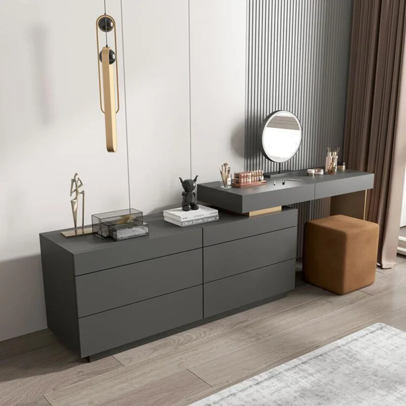 Grey piano paint dresser desk chest integrated modern simplicity