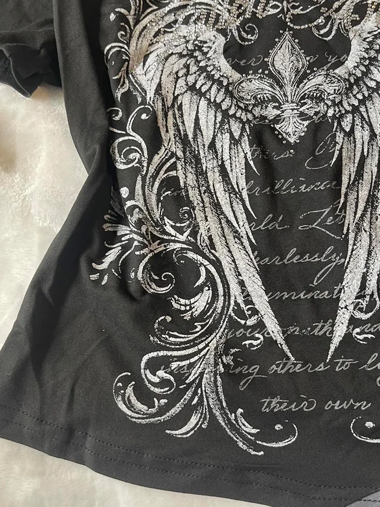 

Hua Mo оригинальная уникальная футболка Sli Bla из двух предметов для похудения, летнее новое поступление, винтажный повседневный хлопковый топ с принтом