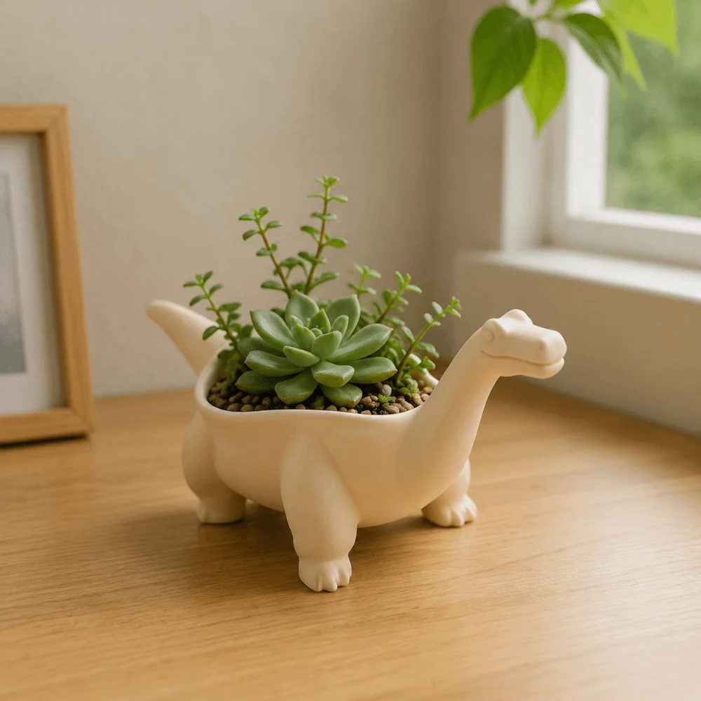 Animal Figurine 3D Printed Dinosaur Flowerpot Desktop Decoration Funny Small Storage Ornaments Plant Planting Pot Home