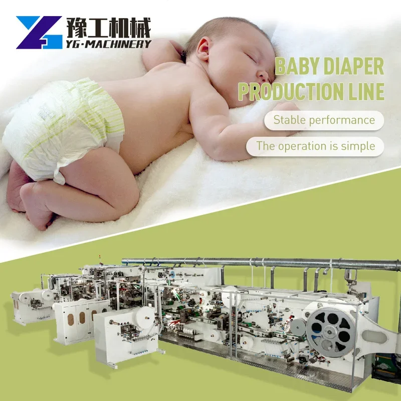 Full Automatic Servo Double Wing Baby Adult Diaper and Lady Pads Making Machine Automatic Production Line