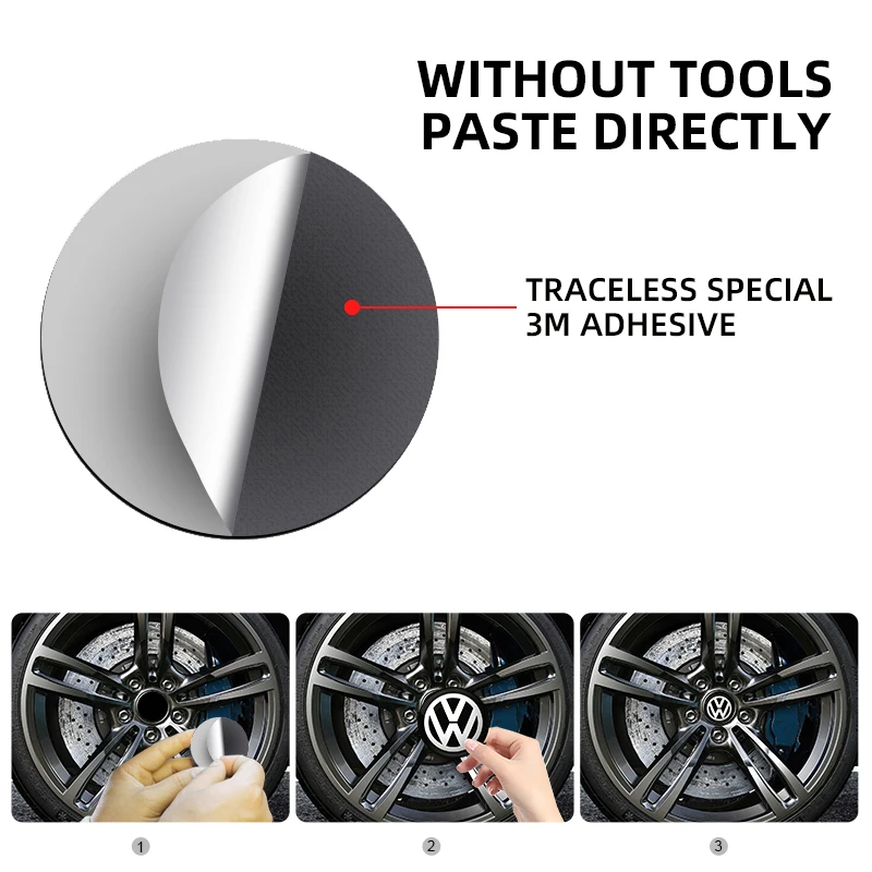 4 قطعة سيارة التصميم محور عجلات مركز قبعات ملصقات حافة شارة غطاء فولكس فاجن GTI بولو جولف باسات تيجوان أرتيون العلبة جيتا