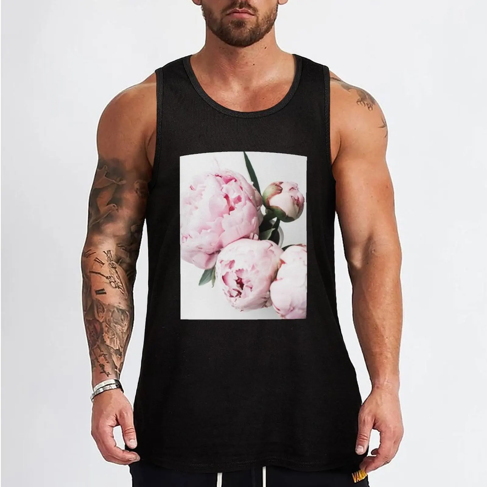 Flowers print, Scandinavian, Peony, Fashion print, Scandinavian art, Modern art, Wall art, Print, Minimalistic, Modern Tank Top