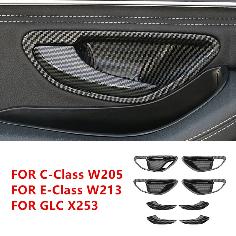 

8pcs Car Interior Door Bowl Handle Decorative Sticker For Mercedes-Benz C E Class GLC W205 W213 X253 Auto Accessories