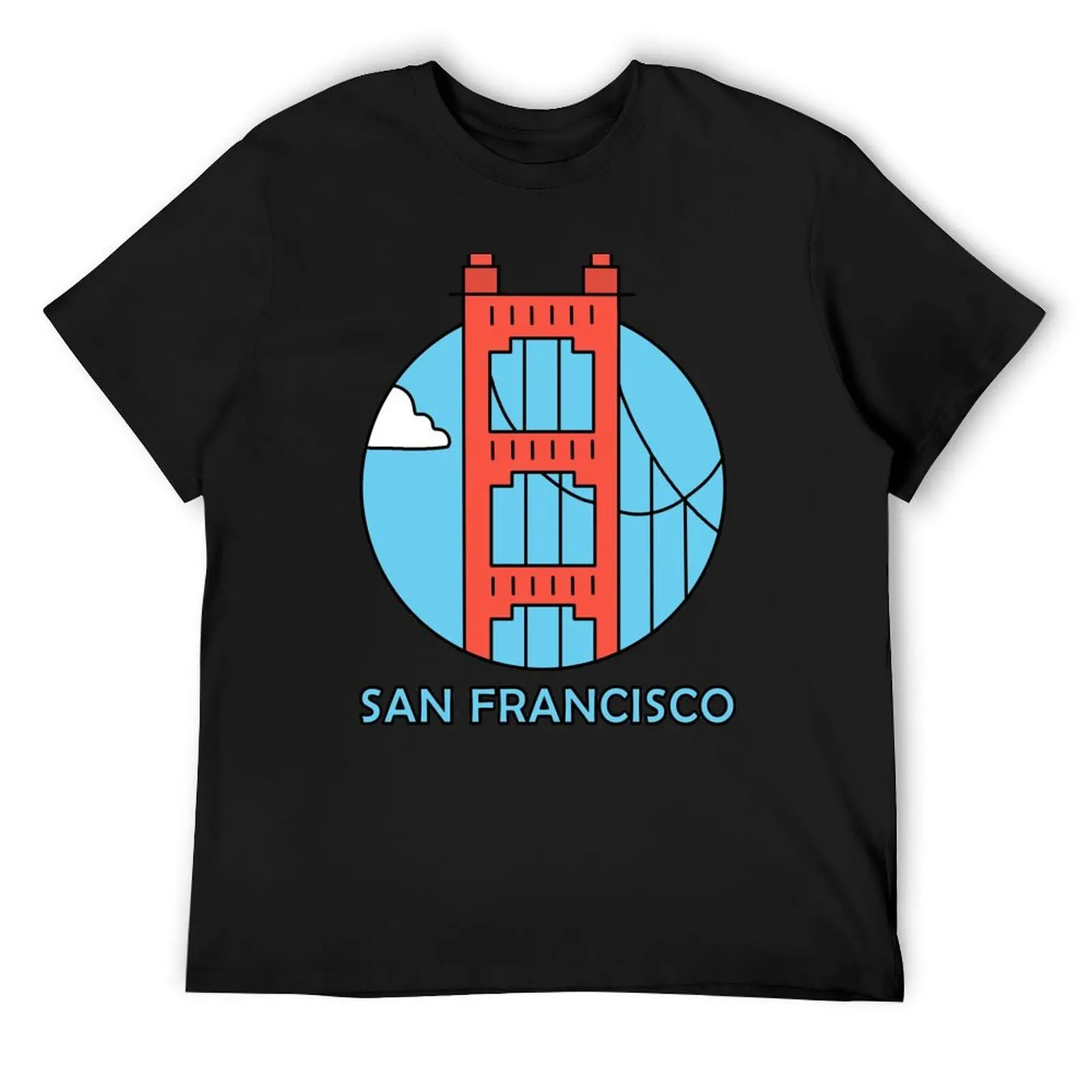 

Golden Gate Bridge T-Shirt Blouse graphics heavyweights blacks Men's cotton t-shirt
