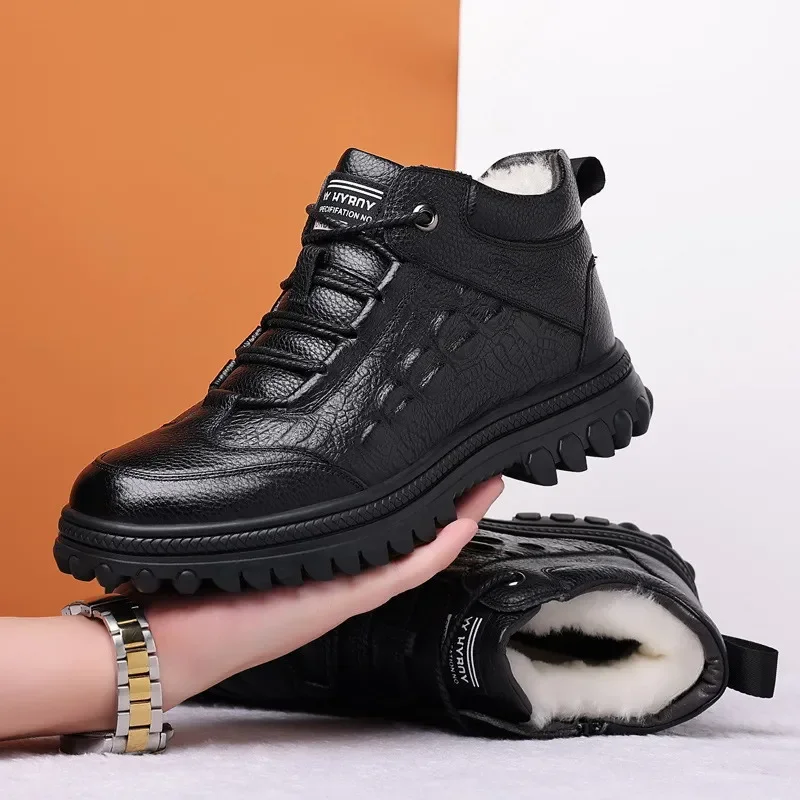 Herren Echt leder Krokodil druck Turnschuhe Herren Freizeit schuhe Luxus britische Mode Lederschuhe Wolle in warmen Schneeschuhen