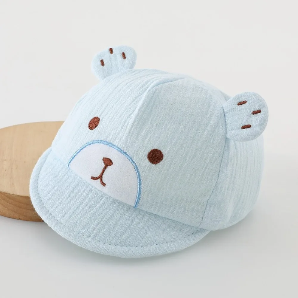 Cute Soft Cotton Newborn Hat Cartoon Bear Ear Baby Baseball Cap Summer Soft Brim Baby Boys Girls Peaked Caps