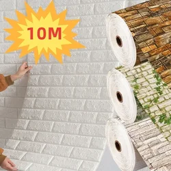 70cmx1/5/10m 3D Wallpaper Decoration Self-adhesive Antique Foam Brick Wallpaper Living Room Bedroom Waterproof 3D Wall Sticker