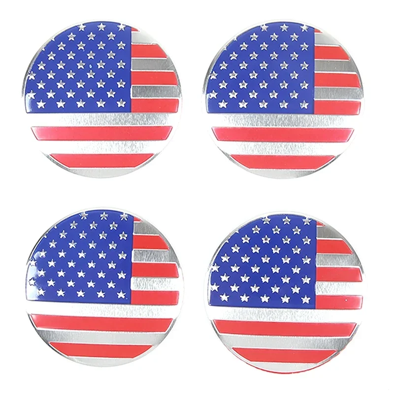 

For Subaru WRX 2021-2025 Car Wheel Center Cover Stickers Hub Cap Aluminum Alloy American Flag Exterior Accessories 4PCS 56mm