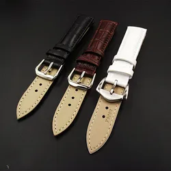 Wholesale 50pcs/Lot 8mm 10mm 12 14 16 17 18mm 19mm 20mm 22mm 24mm Genuine Cow Leather Watch Band Watch Straps Black White Brown