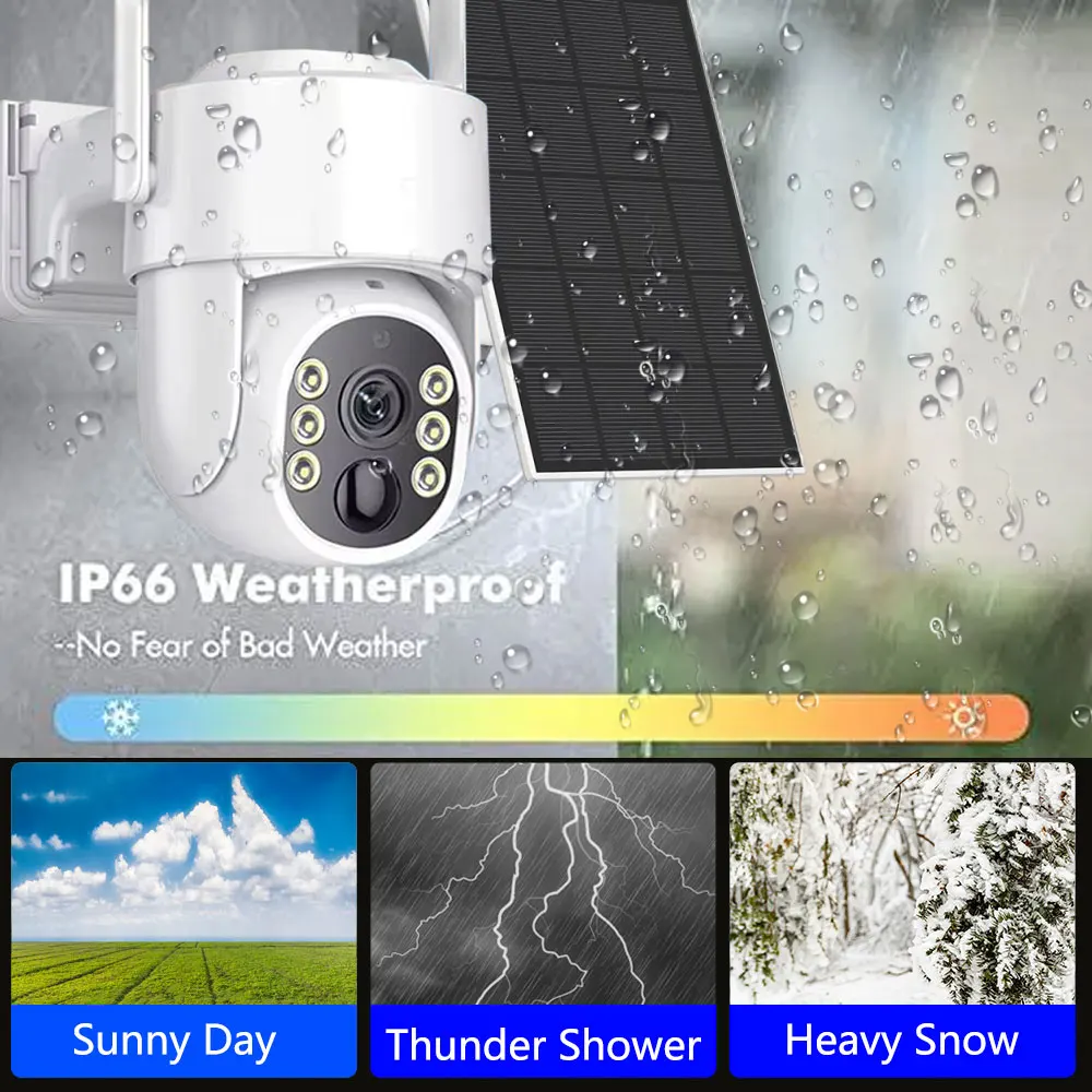 Tuya 5MP بطارية تعمل بالطاقة الشمسية كاميرا متحركة واي فاي ربط PIR كشف اللون للرؤية الليلية مقاوم للماء تصميم السلامة الداخلية في الهواء الطلق #3