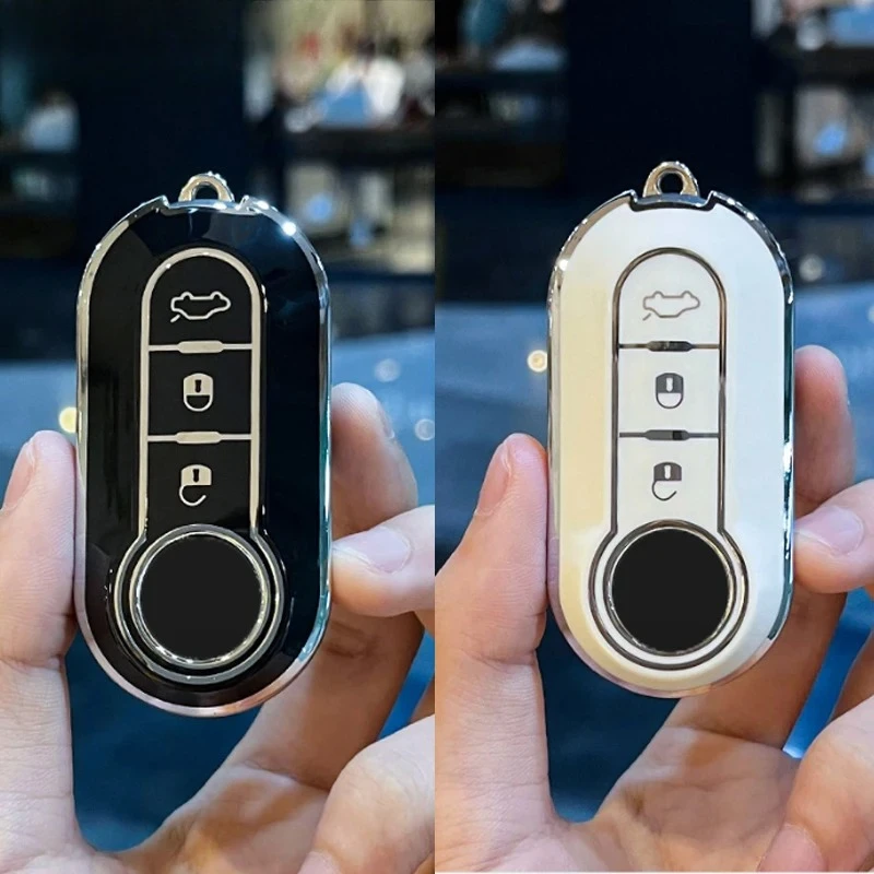 

3 Button TPU Car Flip Key Case Cover for Fiat Ducato 500 500L Panda Grande Punto Lancia Musa Auto Shell Fob Car Accessories