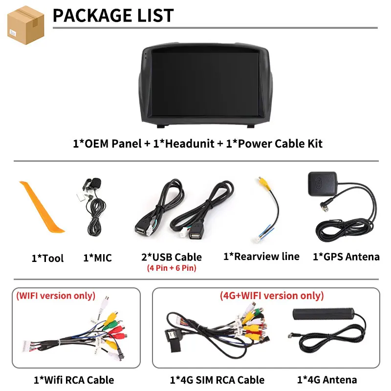 Wireless Carplay Android 16 For Ford Fiesta Mk 6 2008 - 2019 Car Radio Multimedia Octa Core 4G LTE 360 Camera DTS GPS Navigation