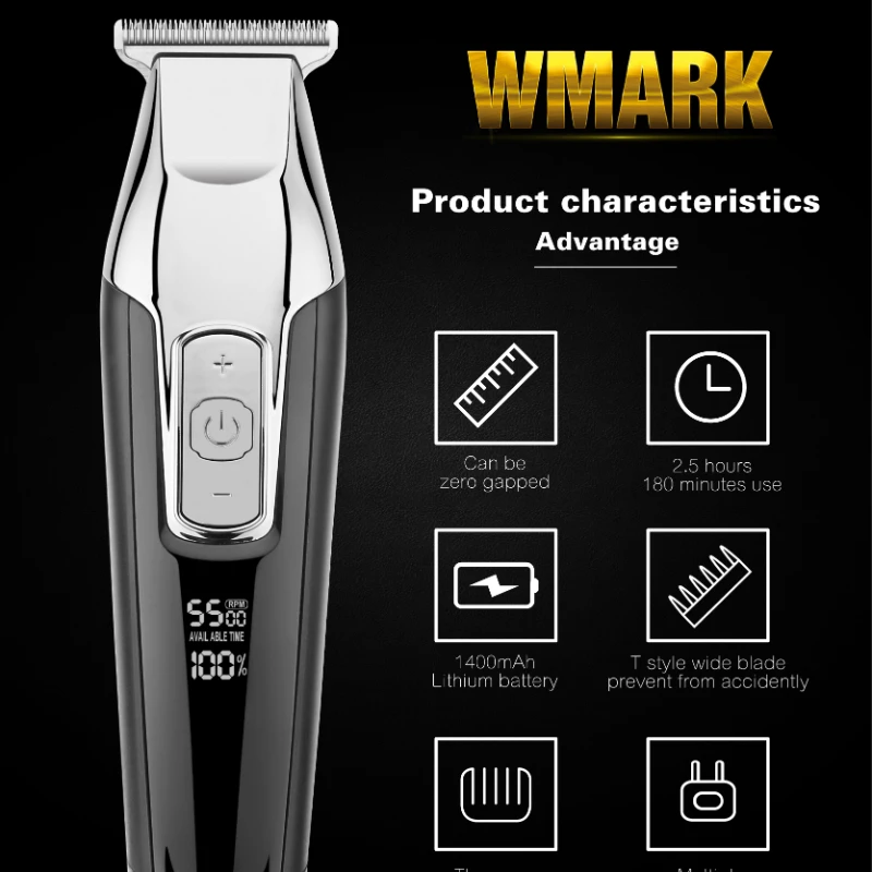 

WMARK Hot Selling Engraving Oil Cutting Head Electric Push Cutting USB Cross Border C24-HC011 Hair Trimmer for Men