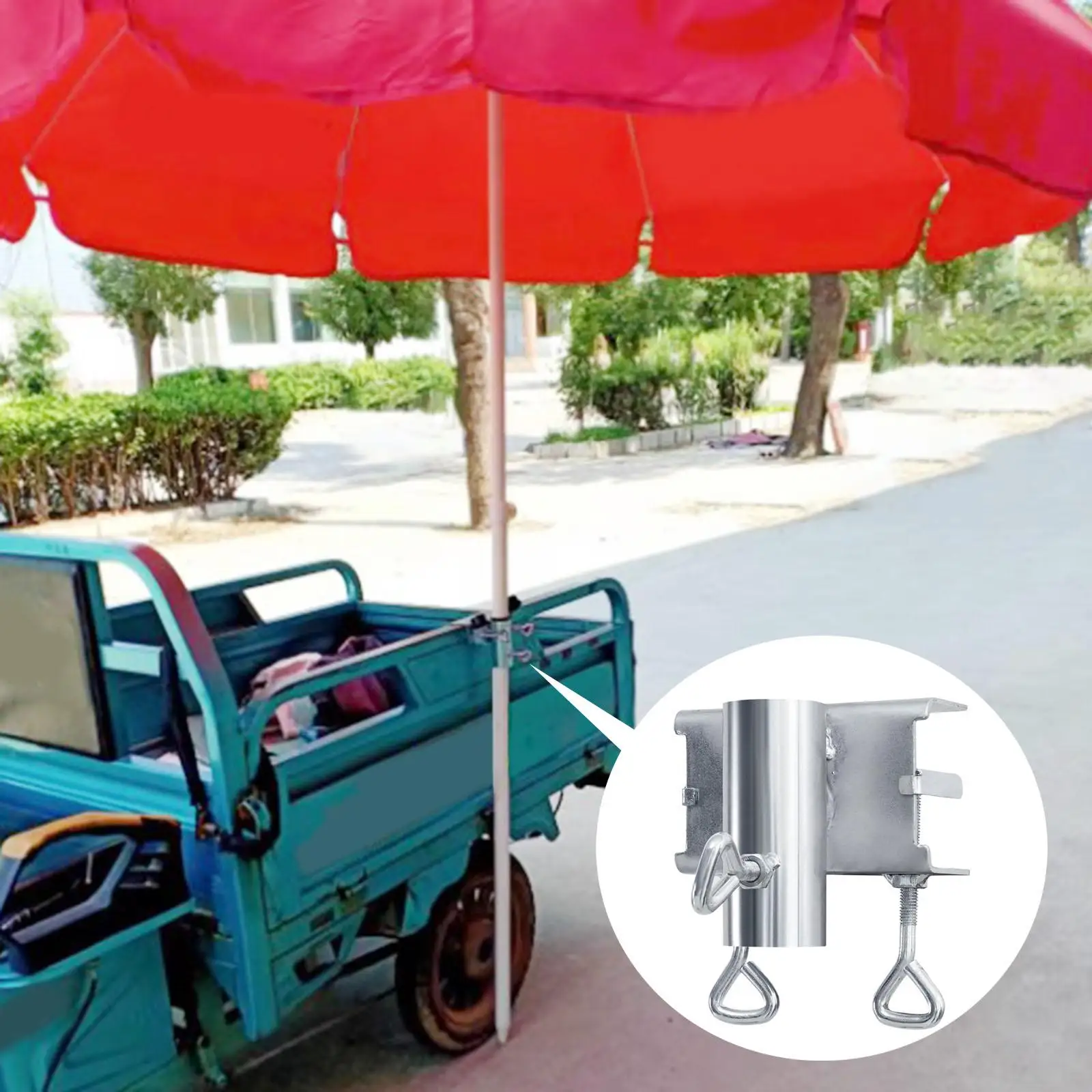 Patio Umbrella Clamp Parasol Holder Adjustable Sturdy Balcony Umbrella Clip Multifunction for Bench Patio Fence Garden Trucks