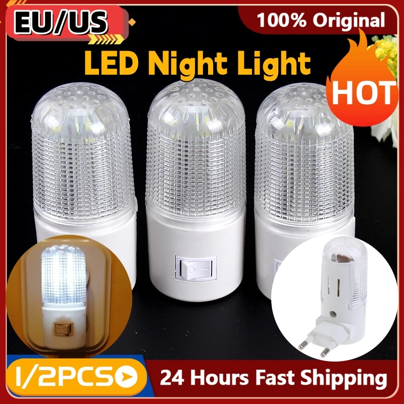 1/2PCS LED Night Light Emergency Lamp LED Wall Lamp EU US Night Light For Living Room Children Bedroom Bedside Cabinet Corridor