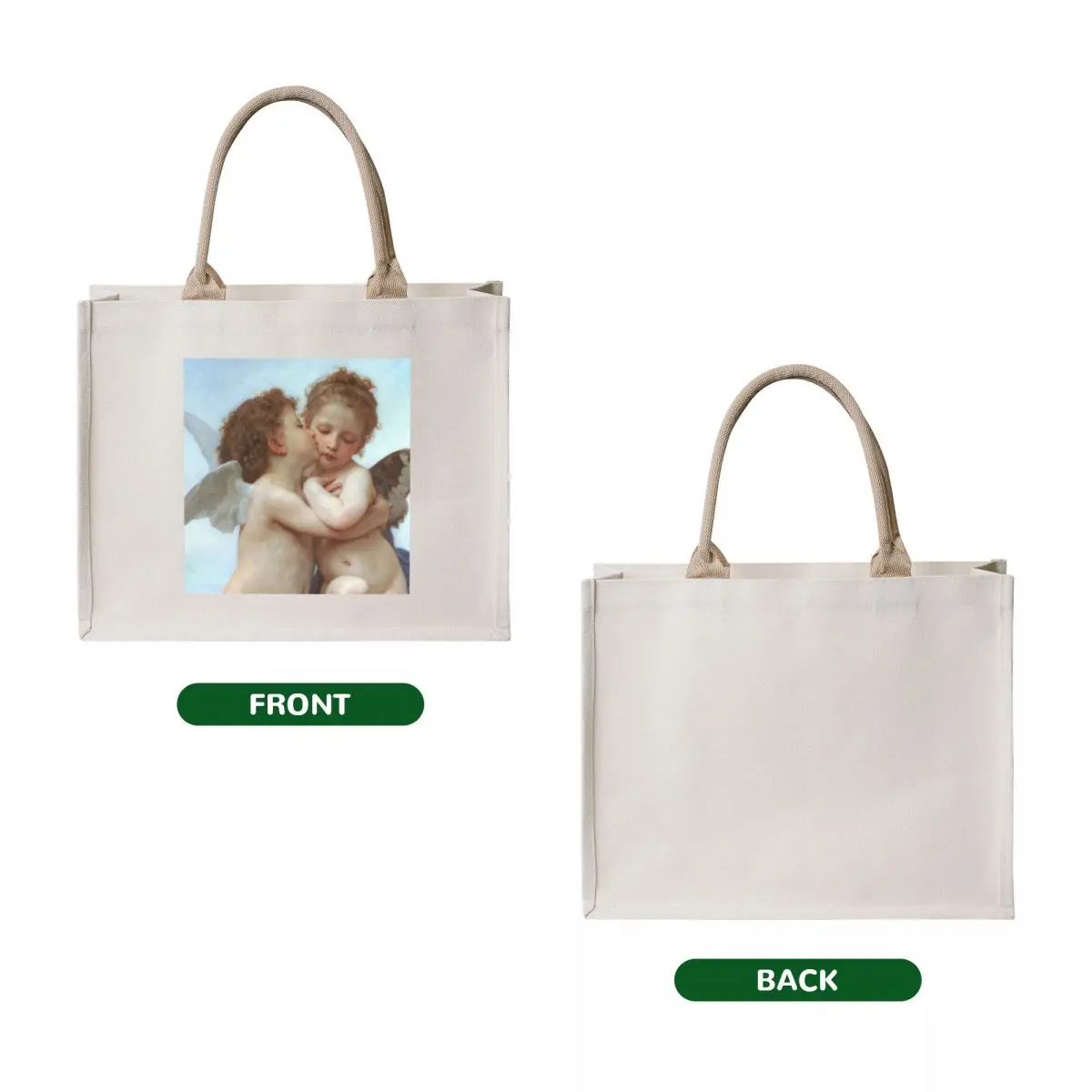 First Kiss Angels Tote Bag reusable shopping bags eco bag folding personalized tote custom fabric bag