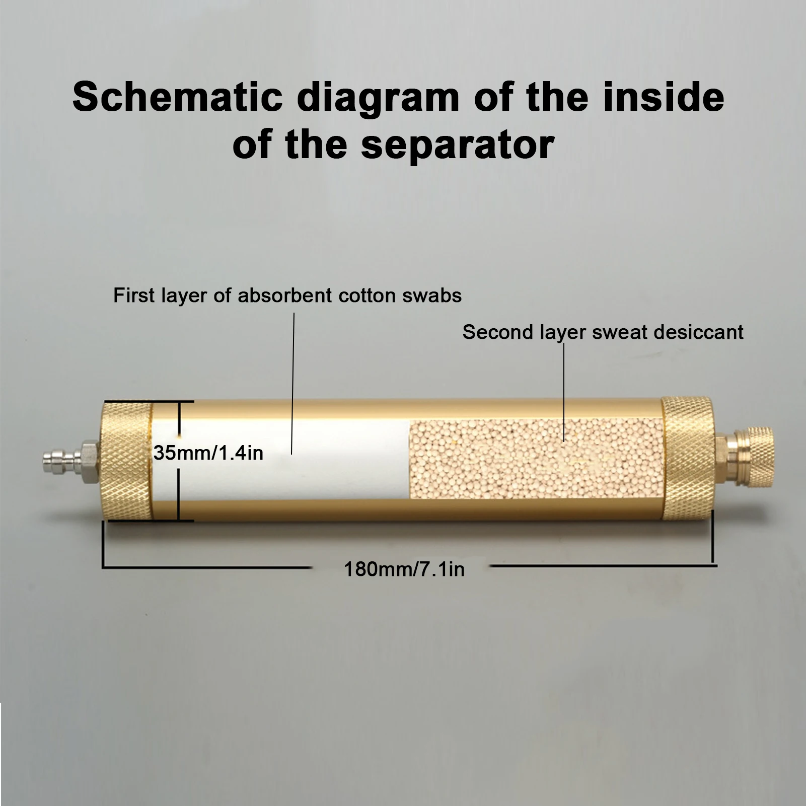 Oil‑Water Separator Filter for High Pressure Air Pump Compressor 30mpa Aluminium Alloy