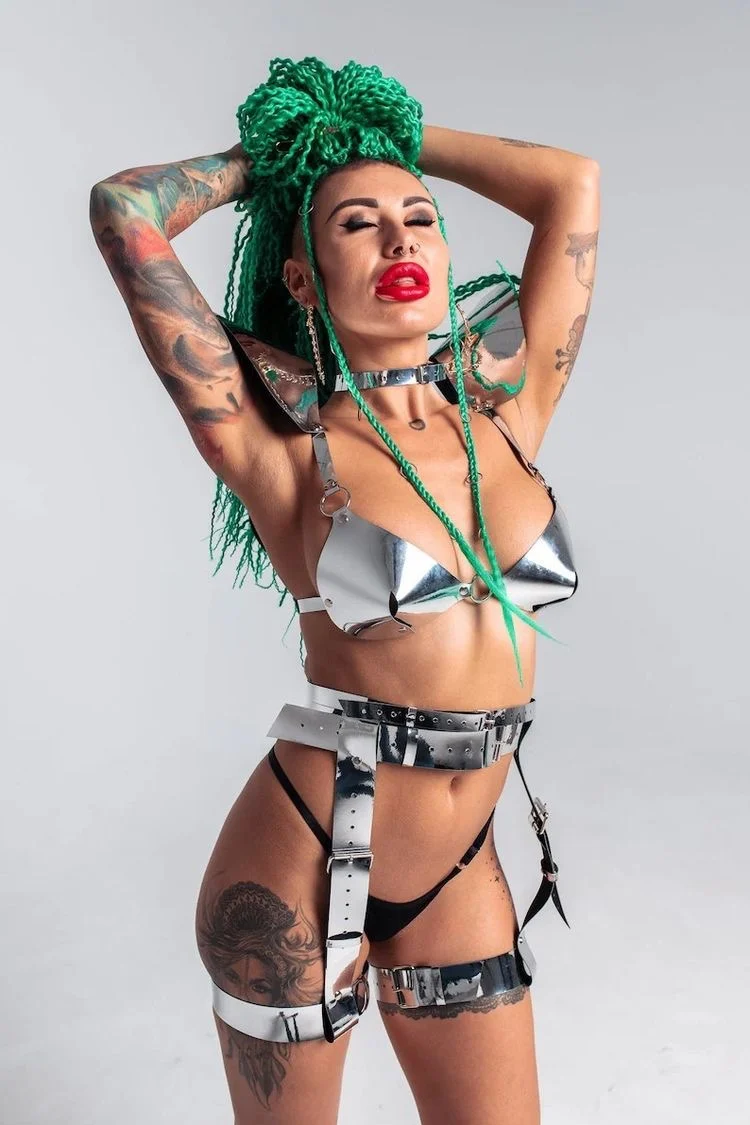 New Nightclub Sexy Bikini Technology Sense Future Warrior Female Gogo Female Performance Clothes Clothing Drag Queen Costume Set