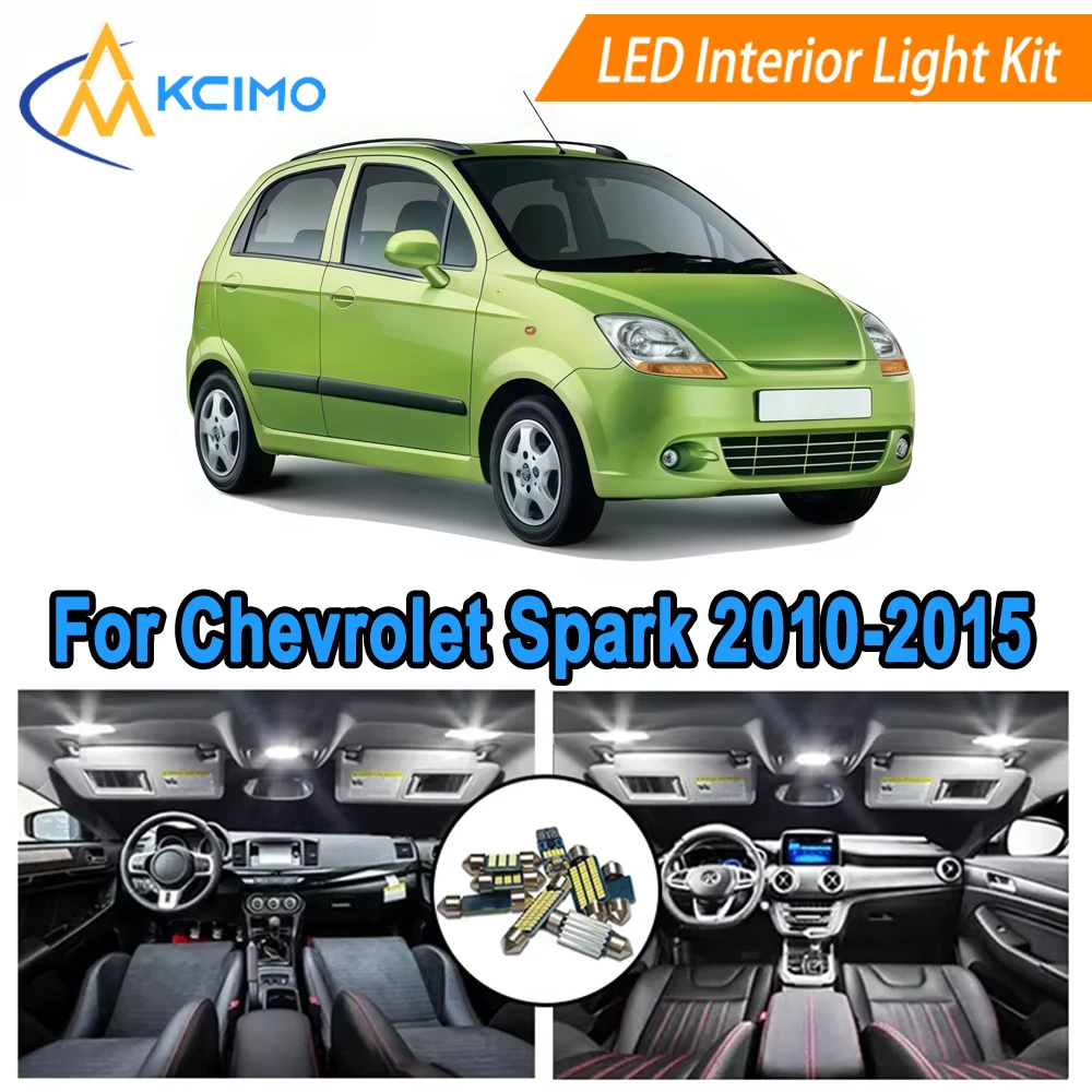 

LED Interior Light Replacement For Chevrolet Spark 2010-2015 Interior Light Dome Map Bulb Kit Front and Rear Easy Install