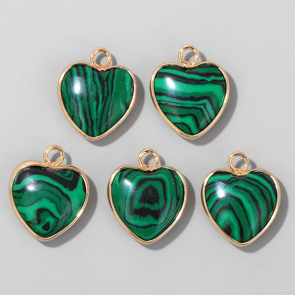 Cute Heart Shape Stone Pendant Natural Gem Charm