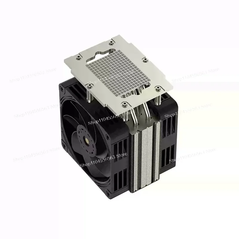 Server CPU Cooler Narrow Type 4U Heatsink, 5 Heat Pipes Double Side Blow Cooling Fan 300W TDP for LGA3647 Socket