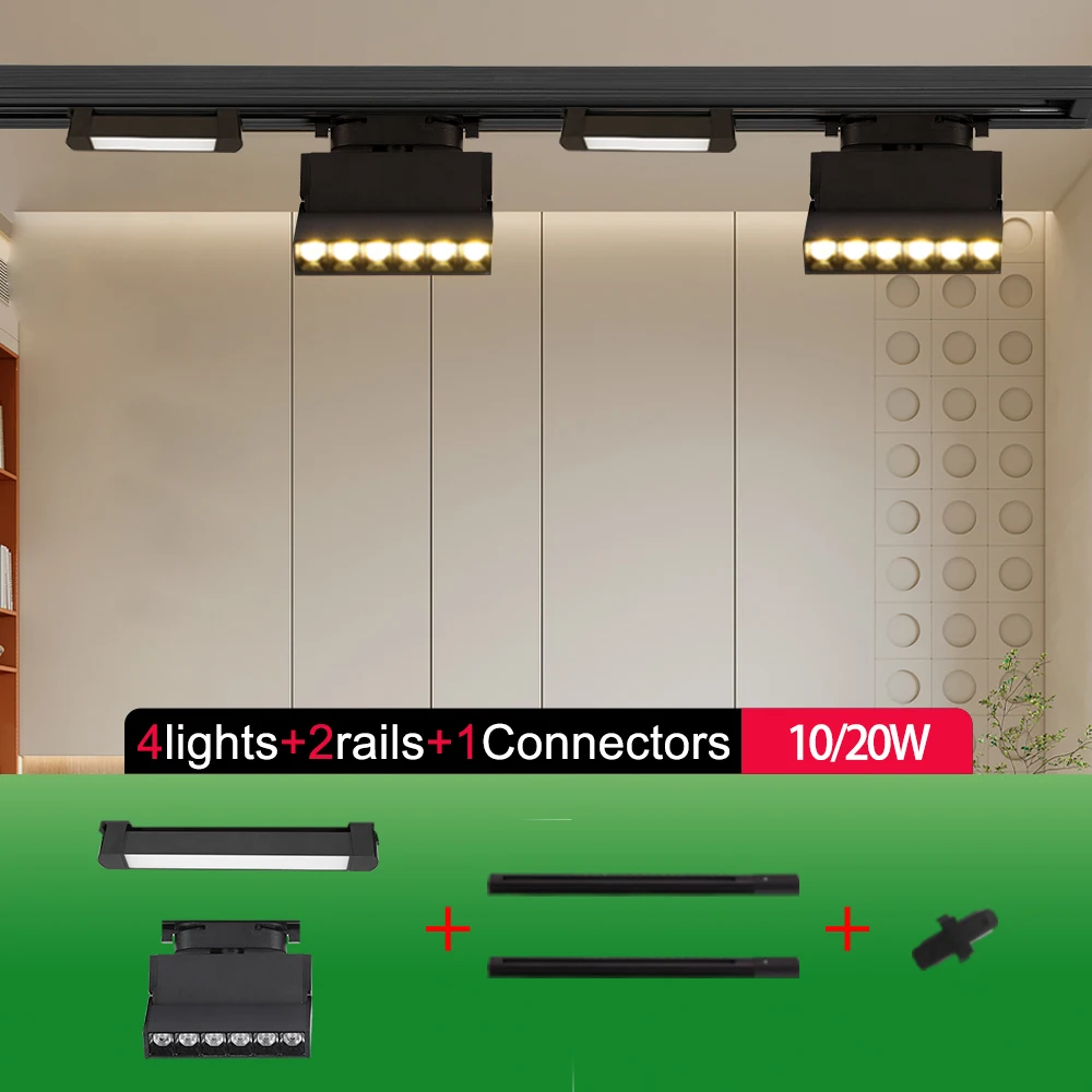 LED Track Light Spotlight Linear Flood Light 110-220V Spot Led Track Rail Lighting Fixture Spotlight Clothing Shop Rail Ceiling