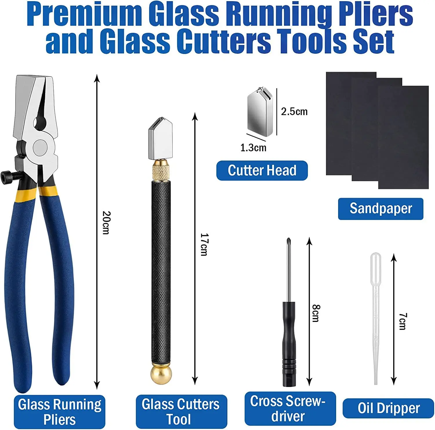 Running Plier Glass Mosaic Cutter Kits Screwdriver Breaking Plier Oil Feed Glass Cutting Tools Heavy Duty Glass Cutting Tool