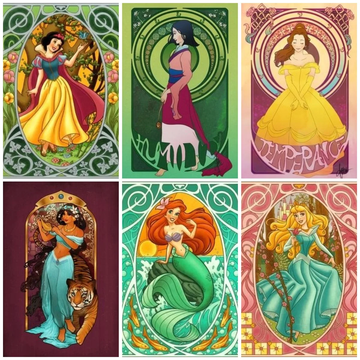 Disney Cartoon Princess Ariel Alice Diamond Painting Mosaic Hobby Art Round Drill Home Mural Decor Embroidery Cross Stitch  Gift