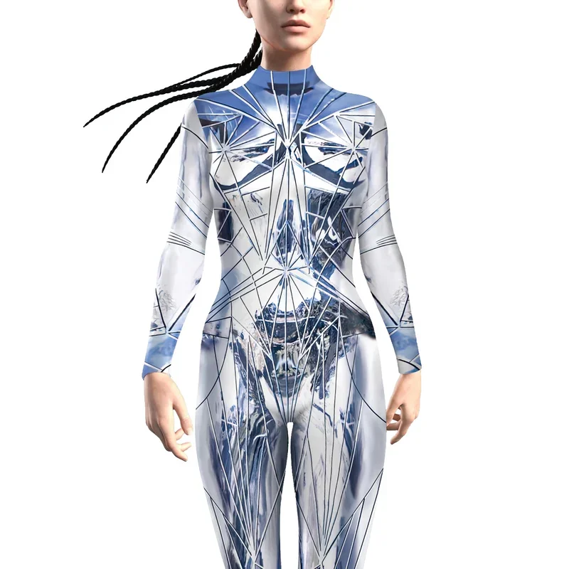 HN8 Frammento di vetro Skinny 3D Stampa Carnevale Body Costume femminile Uomo Zentai Party Tuta sottile Cosplay Fancy Outfit Mono8...Gf