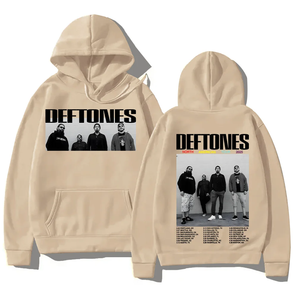 Deftones Tour 2025 Hoodies Deftones New Creative Aesthetic Sweatshirts Retro Loose-fit Clothing Fall Unisex Streetwear Pullovers