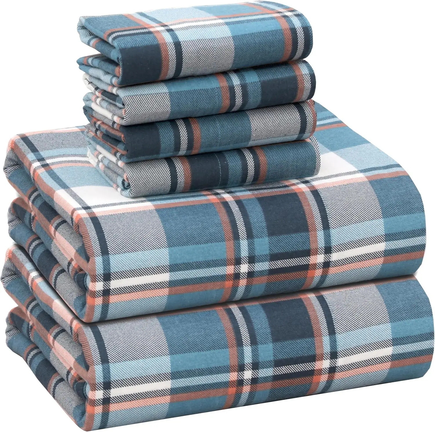 

Flannel Sheets Queen Size 4 Pcs - 100% Cotton Double Brushed Bed Sheets, Deep Pockets 16 Inches, Extra Soft & Comfy for All