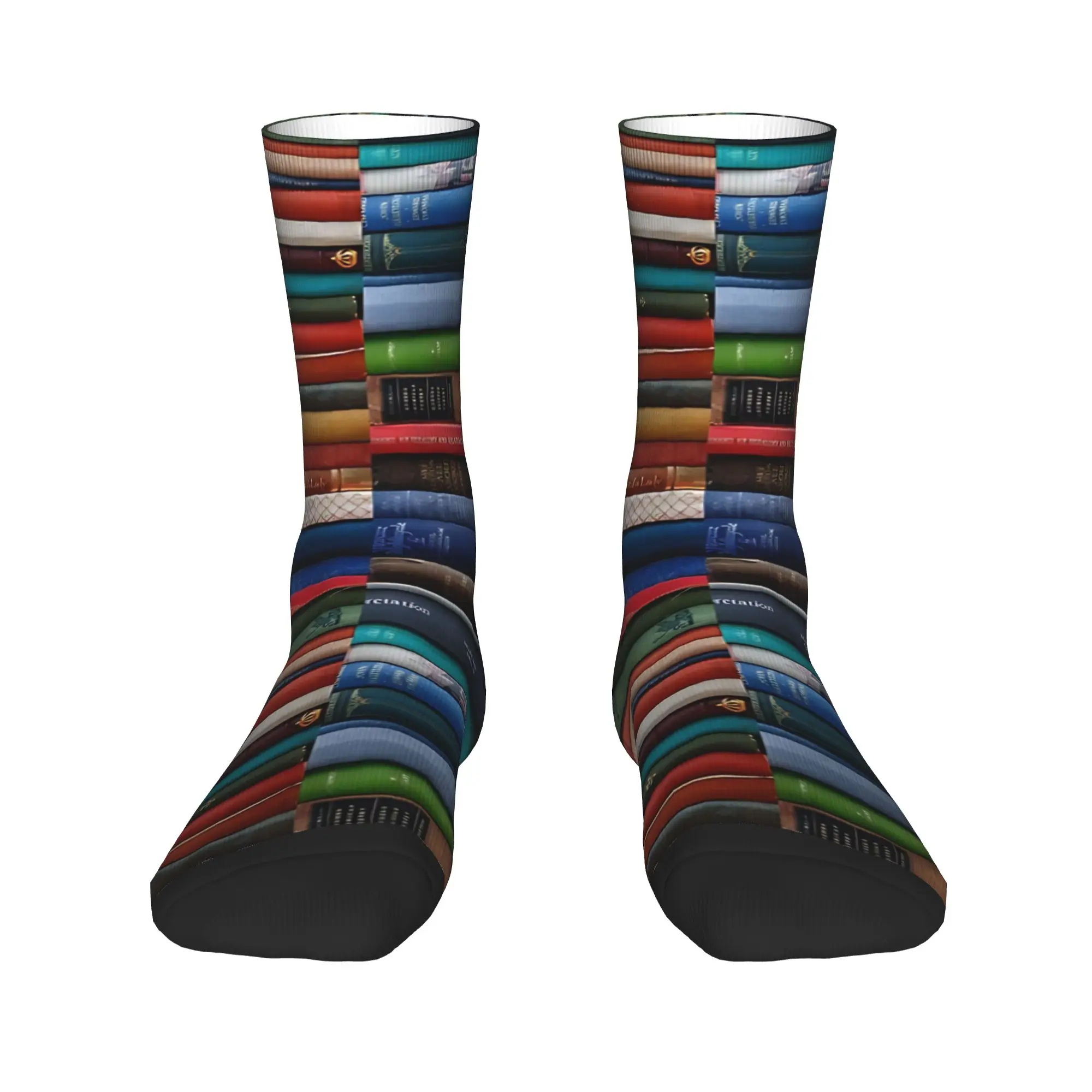Bookshop  Socks Books Pattern Stockings Non-Slip Adults Men Socks Medium Soft Autumn Novelty Skateboard Socks